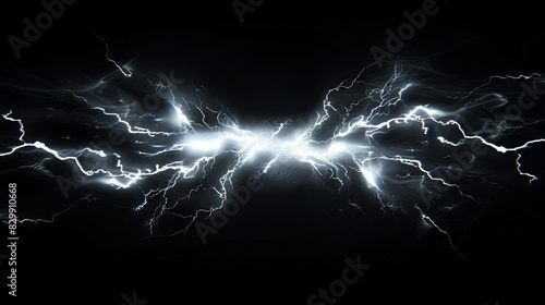 Lightning on black isolated background