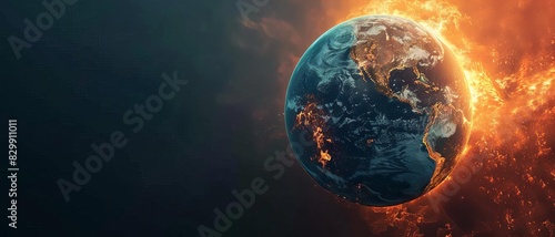 A thoughtprovoking AIgenerated image of the Earth in the face of global warming