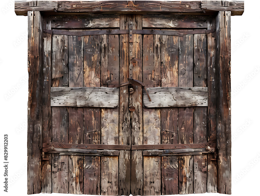 High resolution image of weathered double wooden door High resolution image of weathered double wooden door