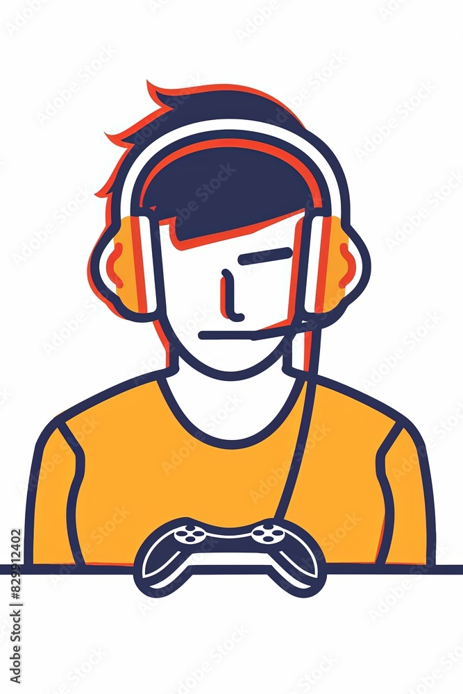 A man wearing headphones and holding a video game controller