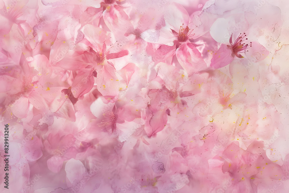 abstract cherry blossom petals with pastel pink hues and a watercolor background. generative ai abstract cherry blossom petals with pastel pink hues and a watercolor background. generative ai