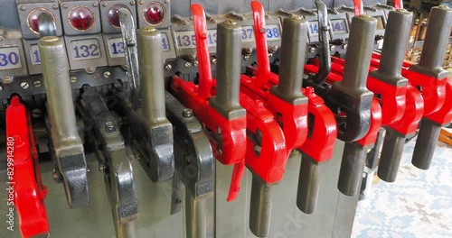 Vintage railroad Switch / signal  tower controls 