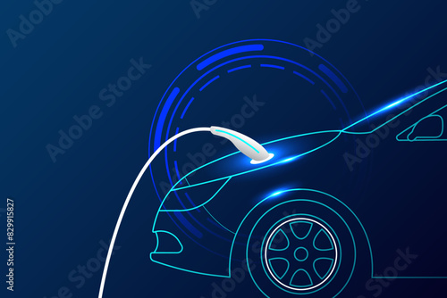EV electric car charging station vector concept. Vector illustration.
