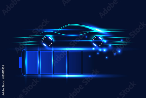 EV electric car charging station vector concept. Vector illustration.
