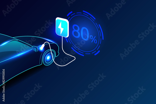 EV electric car charging station vector concept. Vector illustration.