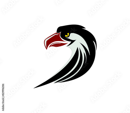 fire hair and gear eagle logo design