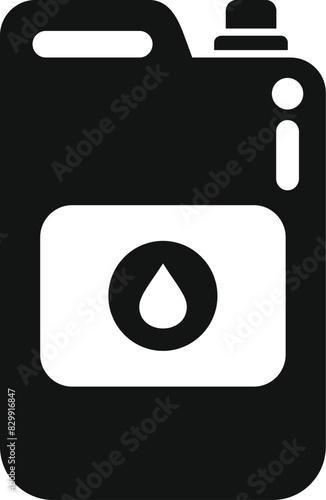 Simplified vector illustration of a fuel canister in black and white, suitable for icons and signage photo