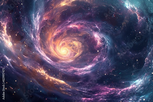 A background of swirling galaxies made from chemical compounds photo