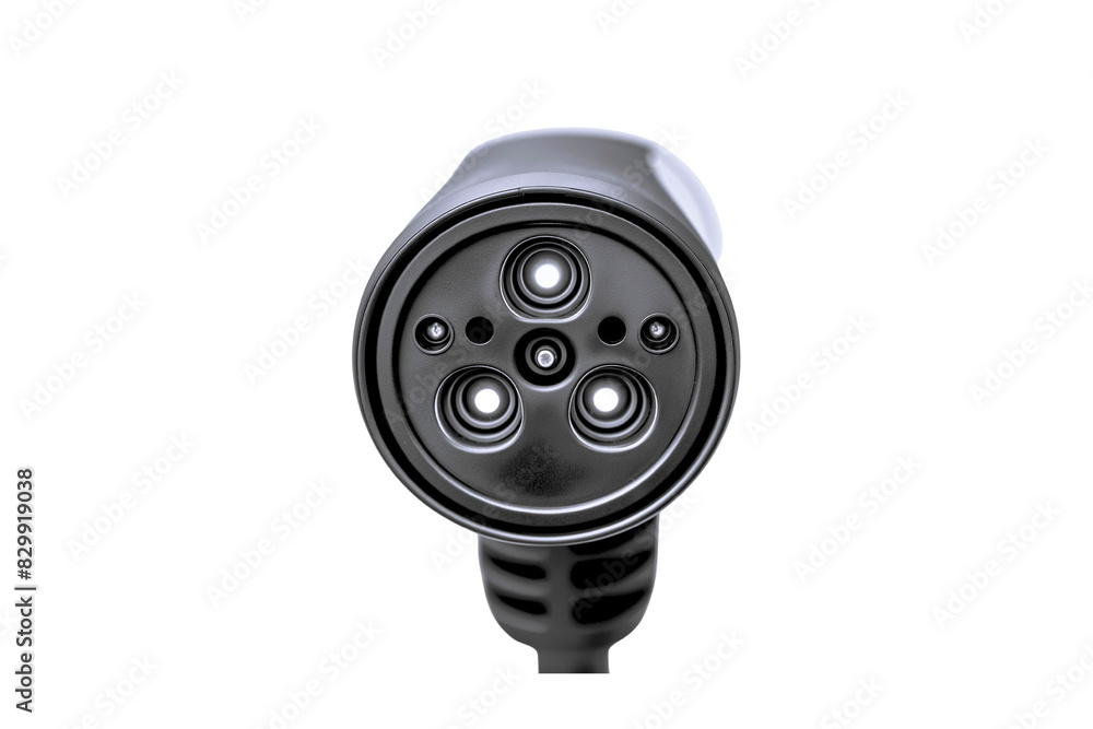 EV Charging Connector plug on transparent background. Generative ai illustration. EV Charging Connector plug on transparent background. Generative ai illustration.