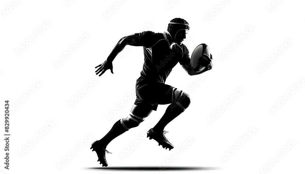 Shadow of rugby players on a white background Shadow of rugby players on a white background