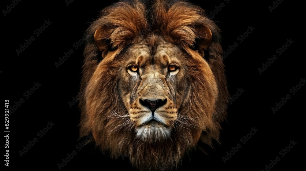 majestic lion head on black background powerful wildlife portrait illustration majestic lion head on black background powerful wildlife portrait illustration