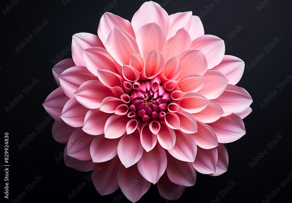 Dahlia isolated on dark background. Spring and wonderful natural flowers