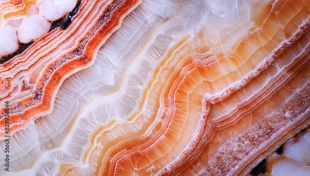 Fototapeta premium Abstrakcje, pomarańczowo biały kamień ozdobny