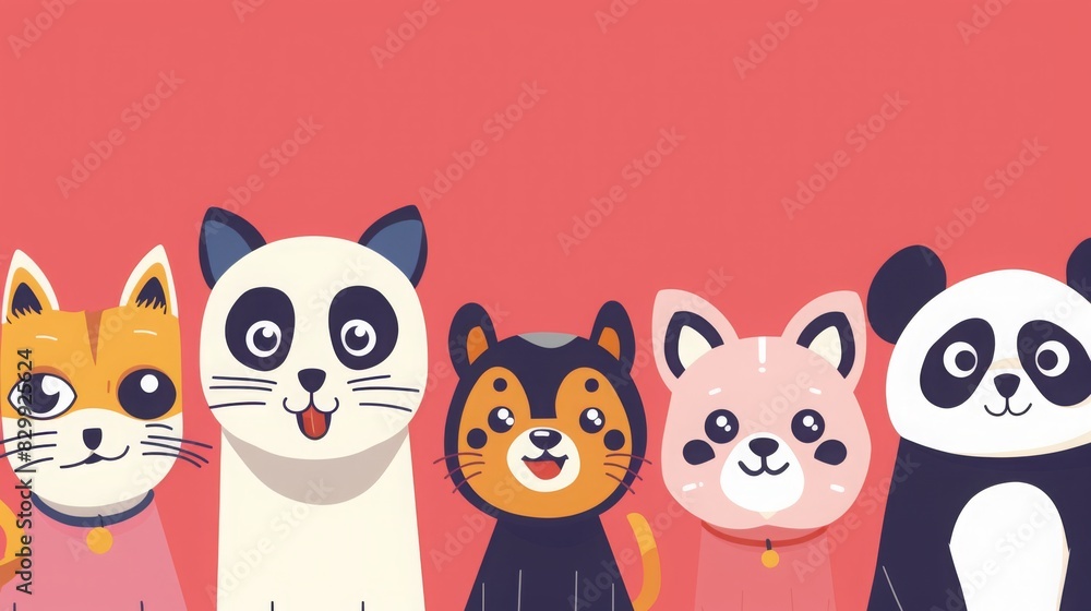 Whimsical illustrations of adorable animal characters , Cute animal illustrations for children's books