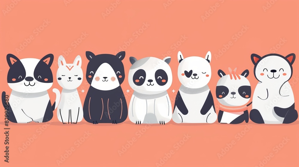 Whimsical illustrations of adorable animal characters , Cute animal illustrations for children's books Whimsical illustrations of adorable animal characters , Cute animal illustrations for children's books