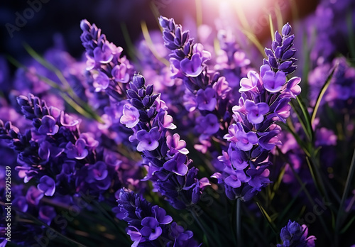 Lavenders in a field of light and color