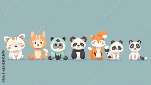 Whimsical illustrations of adorable animal characters , Cute animal illustrations for children's books © Panupan