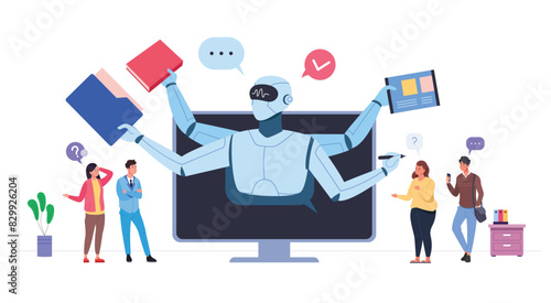 Ai assistant customer. Assistive technology artificial intelligence, automated ecommerce consulting service chatbot answer faq query