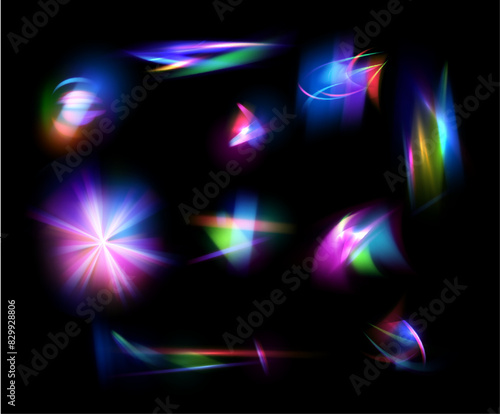 Rainbow light flares vector illustration