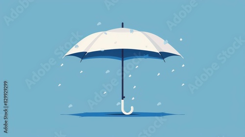 Waterproof umbrella flat design side view monsoon essentials theme