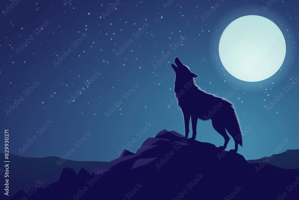 a wolf standing on a rock with the moon in the background, Illustration of a modern gym with people working out and lifting weights a wolf standing on a rock with the moon in the background, Illustration of a modern gym with people working out and lifting weights