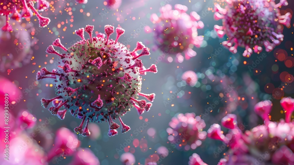 microscopic menace 3d illustration of sarscov2 viruses highlighting the potential to cause respiratory infections 3d illustration microscopic menace 3d illustration of sarscov2 viruses highlighting the potential to cause respiratory infections 3d illustration