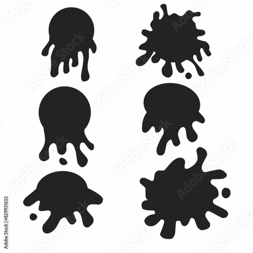 Set of water and paint splash decoration 