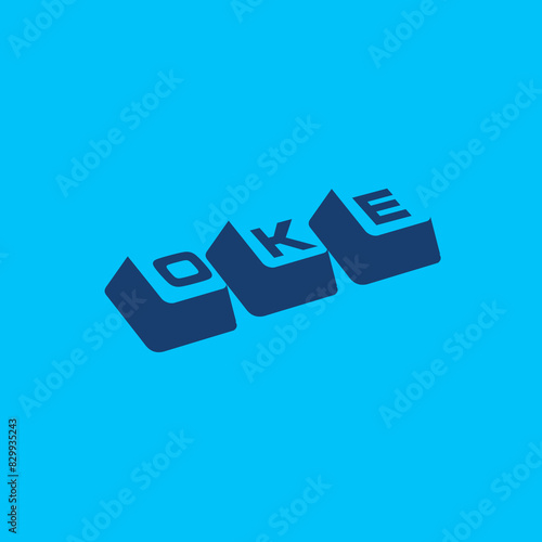 OKE letter logo design icon