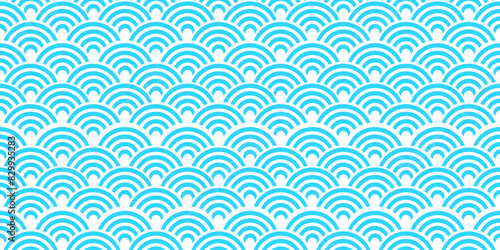 Seamless japanese waves pattern vector