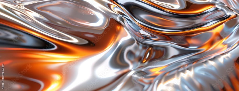 Dynamic abstract image showcasing the fluid motion of metallic orange liquid, emphasizing movement and texture. Dynamic abstract image showcasing the fluid motion of metallic orange liquid, emphasizing movement and texture.