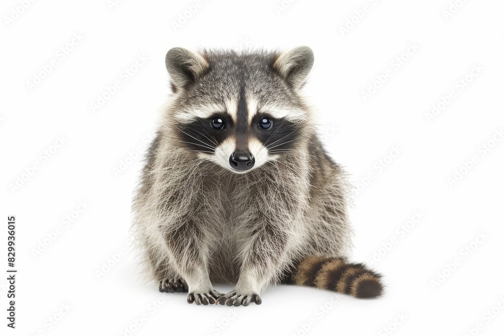 Adorable Raccoon on White Background Adorable Raccoon on White Background