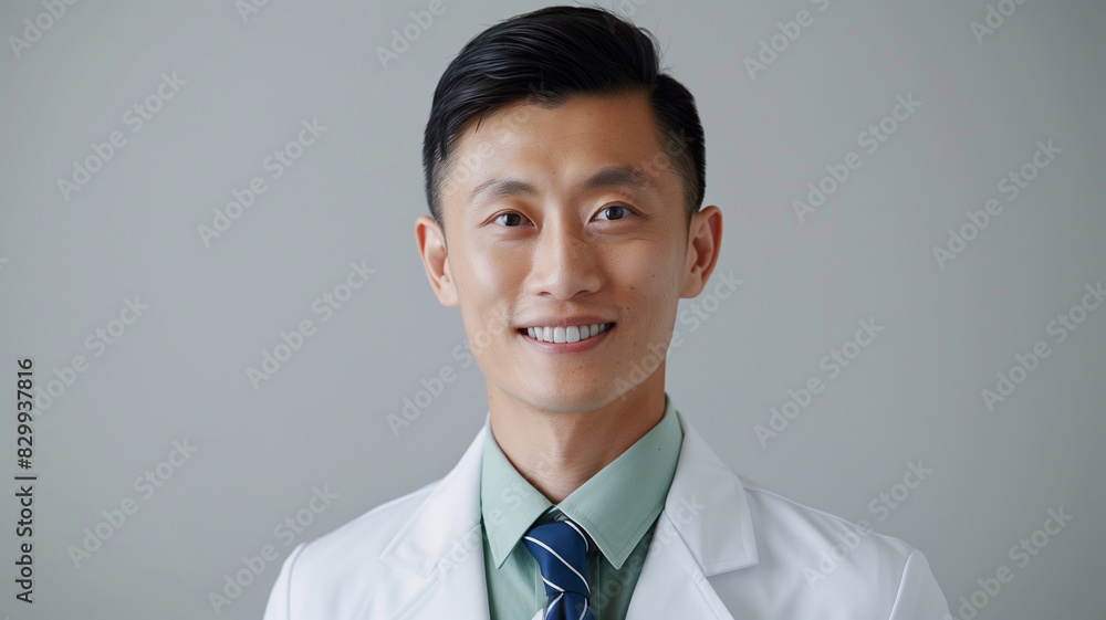 Asian Japanese doctor on white background, AI Asian Japanese doctor on white background, AI