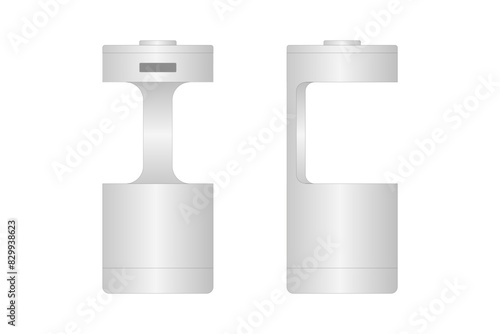 An air humidifier in a vector on a white background. Front and side view.