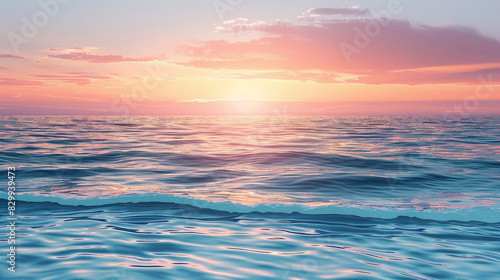 Serene ocean sunset, vibrant colors, calm water © GaMe