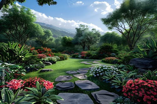 A lush garden path