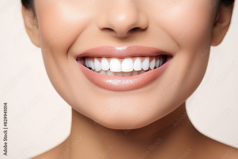 Fototapeta premium Bright and Healthy Smile Close Up of Perfect White Teeth