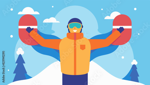 A snowboarder promotes body positivity and selfacceptance reminding men that their worth and success should not be measured by their physical appearance.. Vector illustration