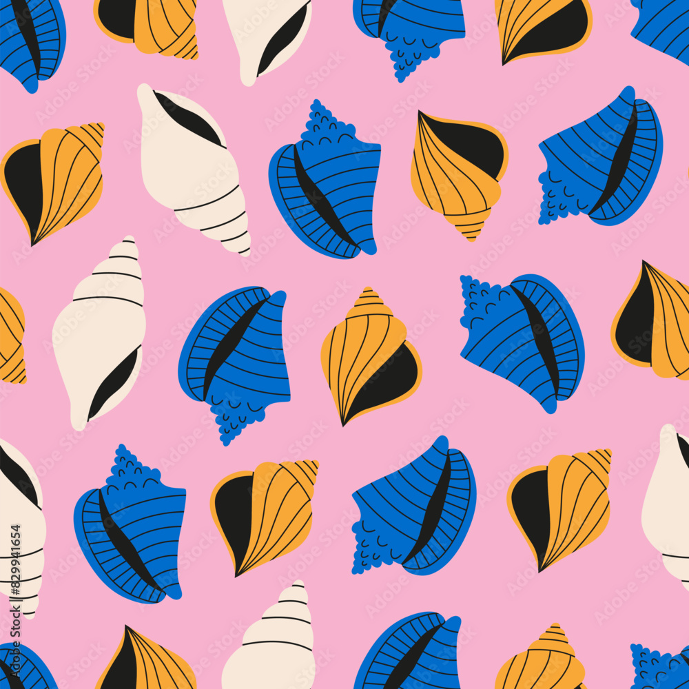 Seashells seamless pattern Seashells seamless pattern