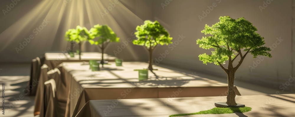 Fototapeta premium A corporate event discussing the impact of climate change on business
