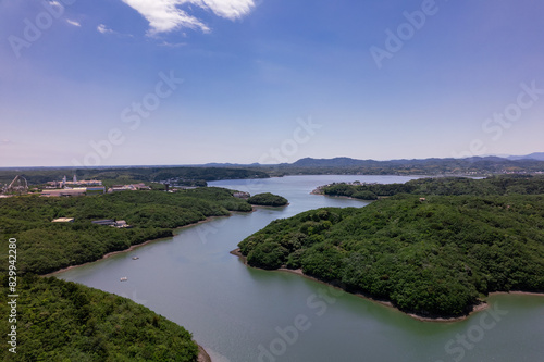 的矢湾大橋（ドローンによる空撮）