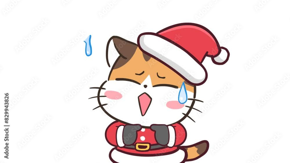 Animated Santa Cat White Background | Adorable Christmas Cat Animation Animated Santa Cat White Background | Adorable Christmas Cat Animation