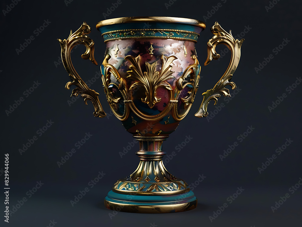 Realistic high resolution golden trophy for winner Realistic high resolution golden trophy for winner