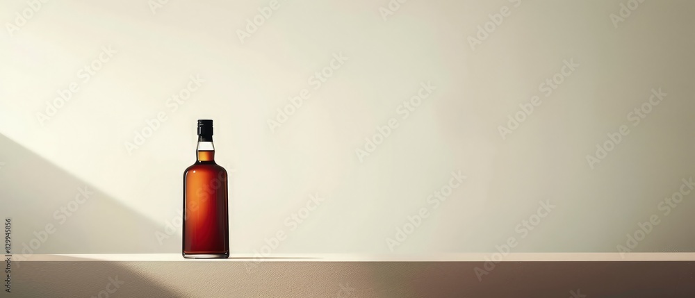 no-label whiskey bottle against a clean, minimalist backdrop, emphasizing the purity and quality of the product no-label whiskey bottle against a clean, minimalist backdrop, emphasizing the purity and quality of the product