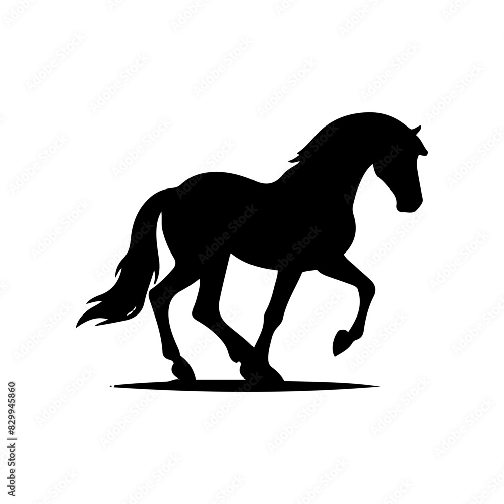 Vector silhouette of a horse in a graceful pose. Simple graphic design Vector silhouette of a horse in a graceful pose. Simple graphic design