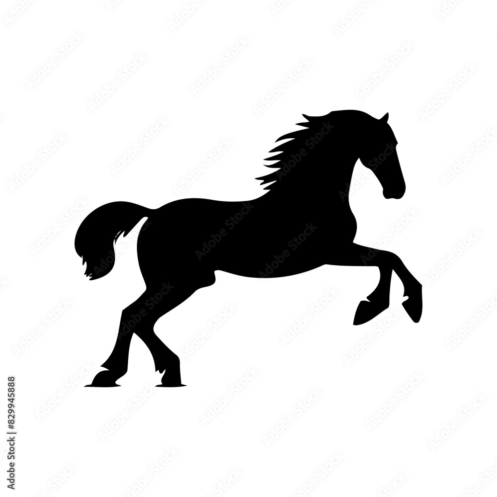 Vector silhouette of a horse in a graceful pose. Simple graphic design Vector silhouette of a horse in a graceful pose. Simple graphic design