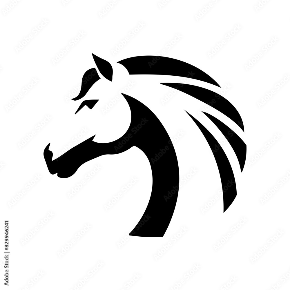 Elegant horse head silhouette vector illustration Simple graphic design Elegant horse head silhouette vector illustration Simple graphic design