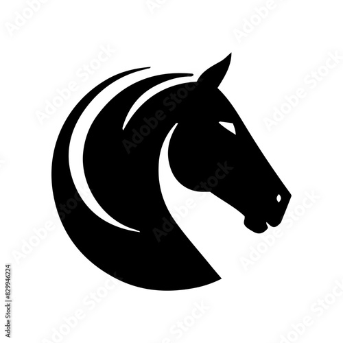 Elegant horse head silhouette vector illustration Simple graphic design