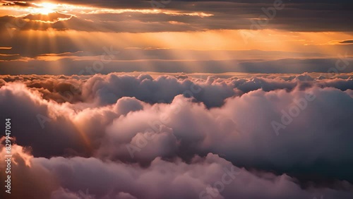 Golden Sunrise Above the Clouds