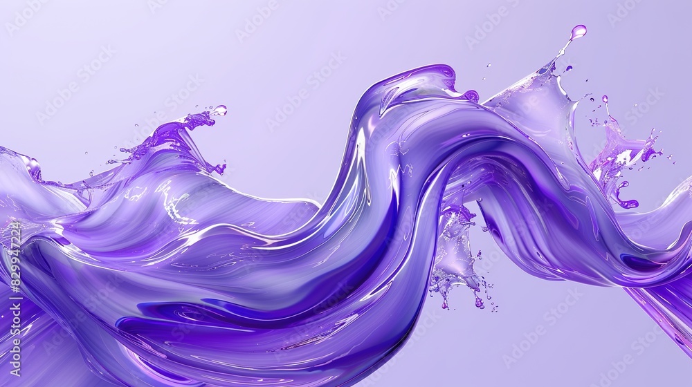 Fototapeta premium Dynamic Lilac Wave: Transparent Liquid Wave Clipart