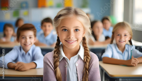 Students in class at school